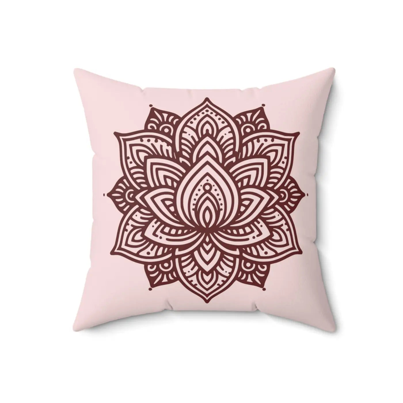 Graphic Lotus Flower Polyester Square Pillow - Mandala - DipaliZ