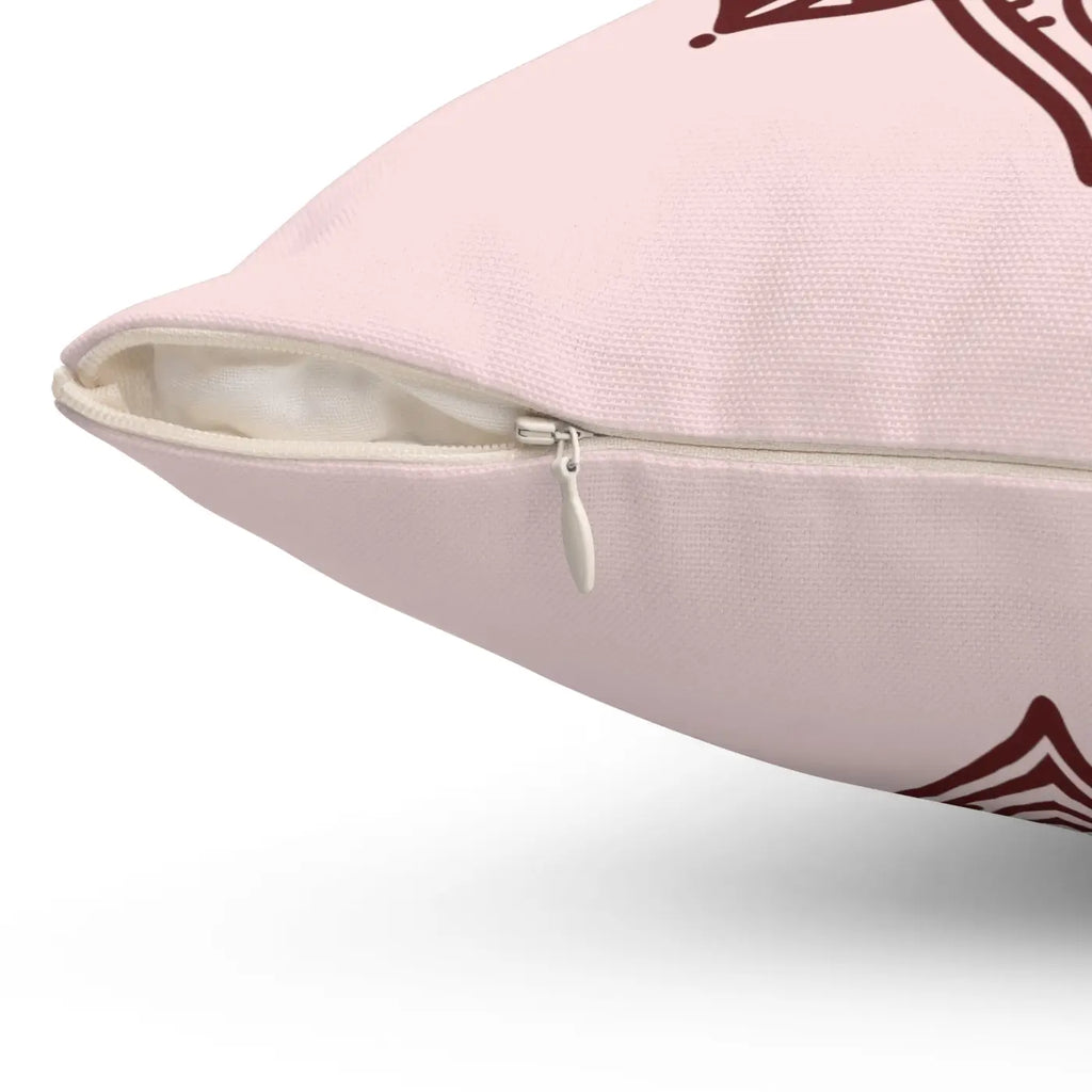 Graphic Lotus Flower Polyester Square Pillow - Mandala - DipaliZ