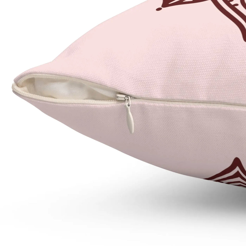 Graphic Lotus Flower Polyester Square Pillow - Mandala - DipaliZ