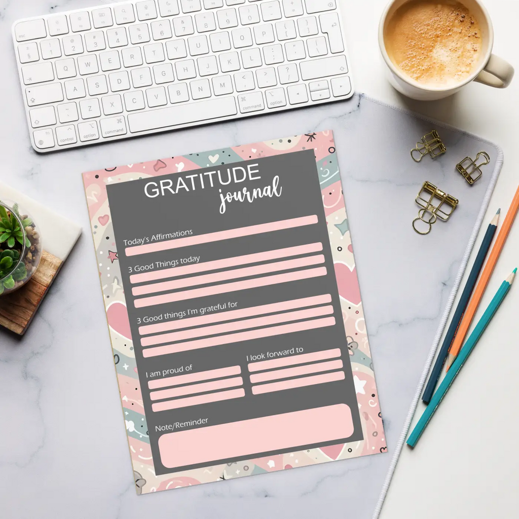 Journal Hearts Notepad - Daily Joy and Gratitude - DipaliZ