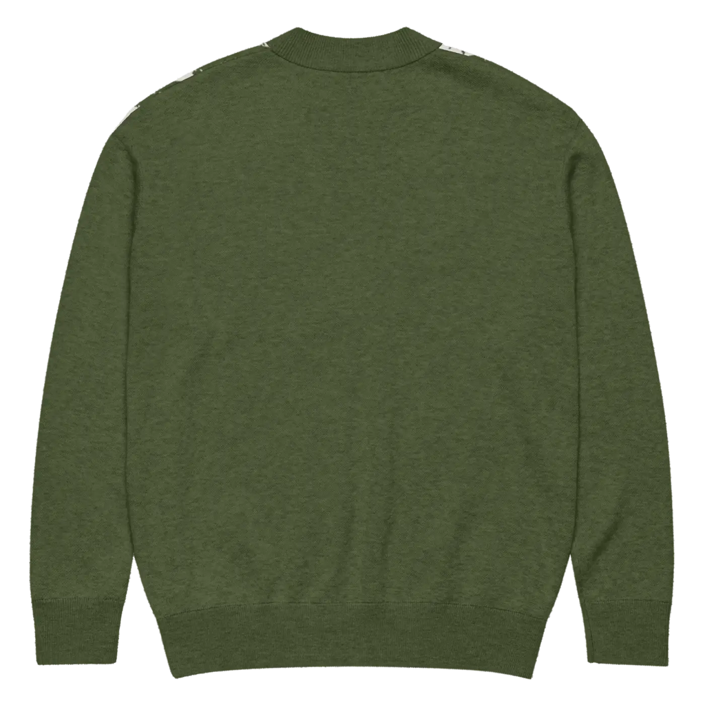 Green Argyle Diamond Knit Cardigan - Cozy Layering - DipaliZ