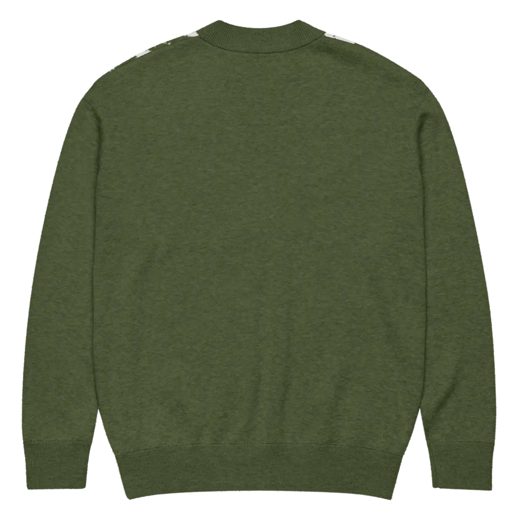 Green Argyle Diamond Knit Cardigan - Cozy Layering - DipaliZ
