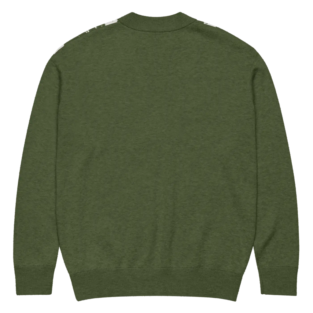 Green Argyle Diamond Knit Cardigan - Cozy Layering - DipaliZ