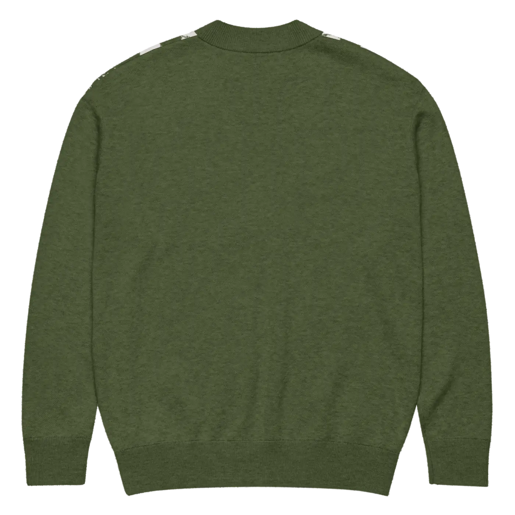 Green Argyle Diamond Knit Cardigan - Cozy Layering - DipaliZ