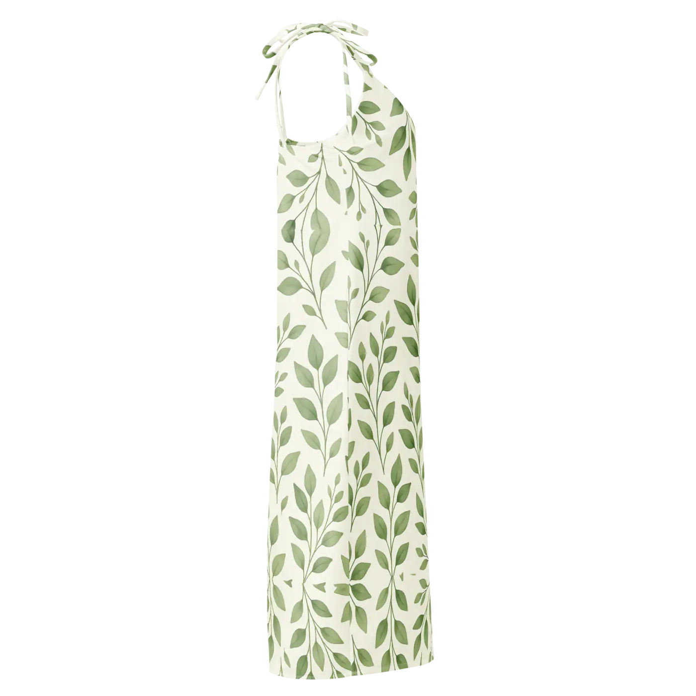 Eucalyptus Green Midi Dress - Botanical Print - DipaliZ
