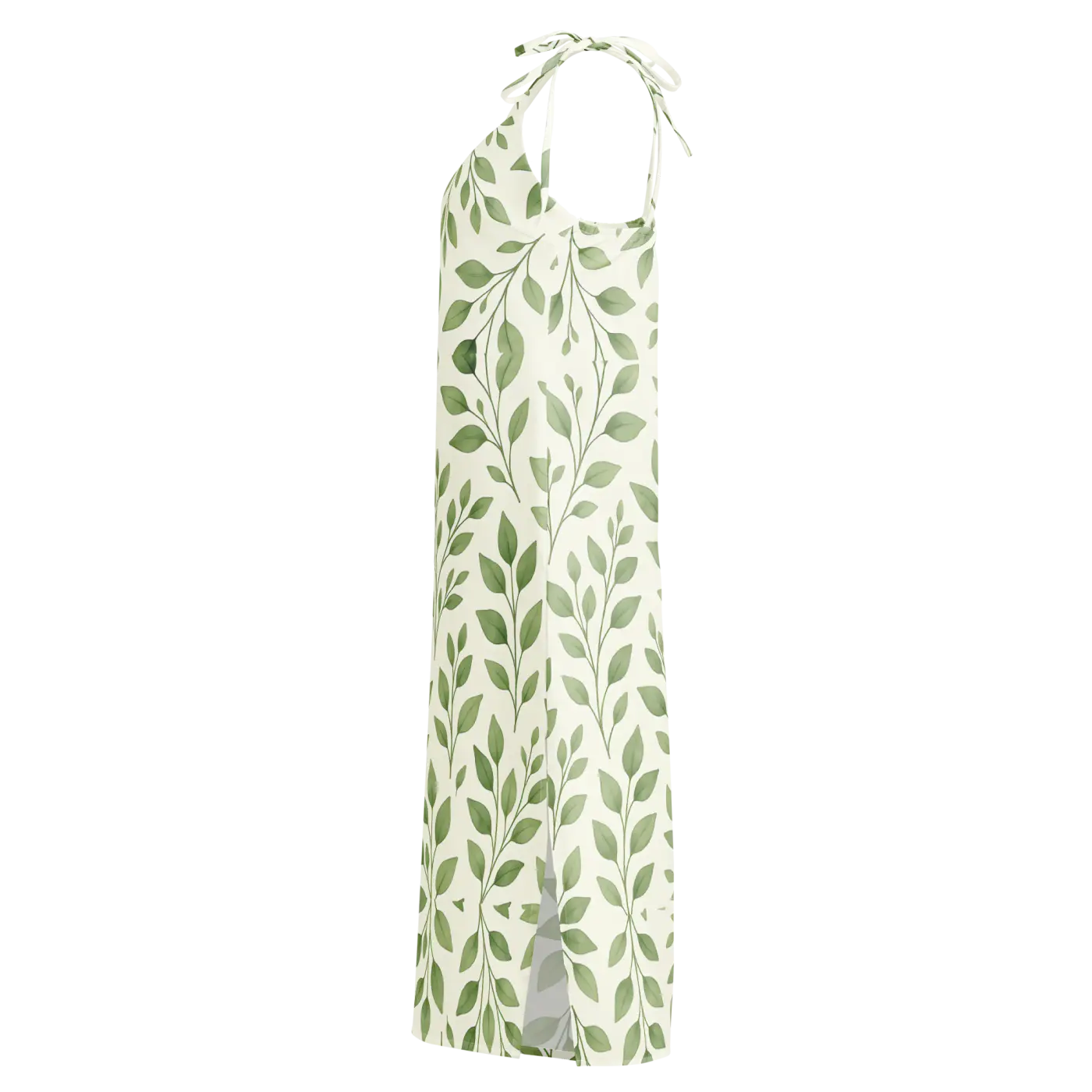 Eucalyptus Green Midi Dress - Botanical Print - DipaliZ