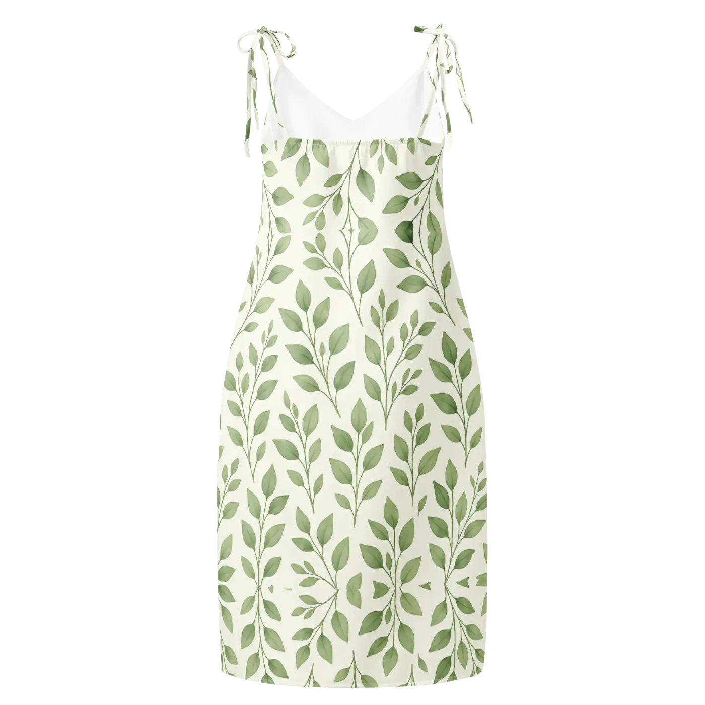 Eucalyptus Green Midi Dress - Botanical Print - DipaliZ