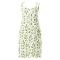 Eucalyptus Green Midi Dress - Botanical Print - DipaliZ