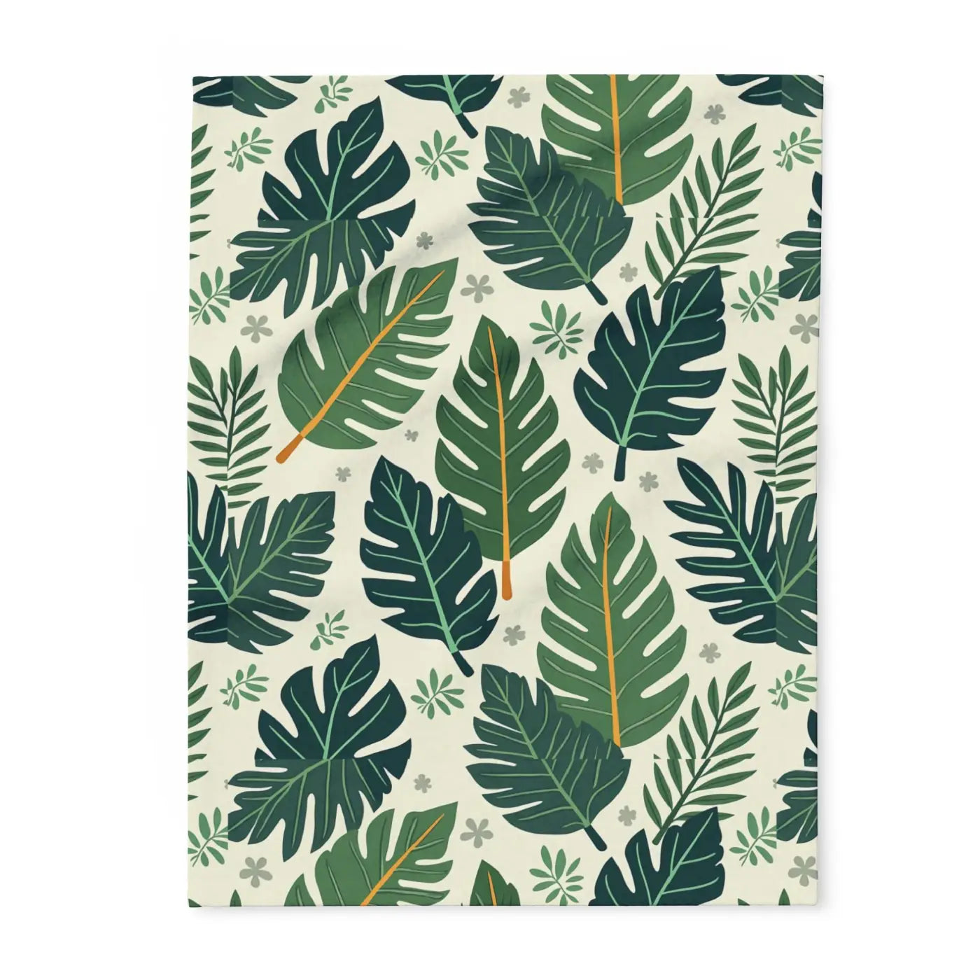 Green Leaves Arctic Fleece Blanket - Cozy Comfort - DipaliZ