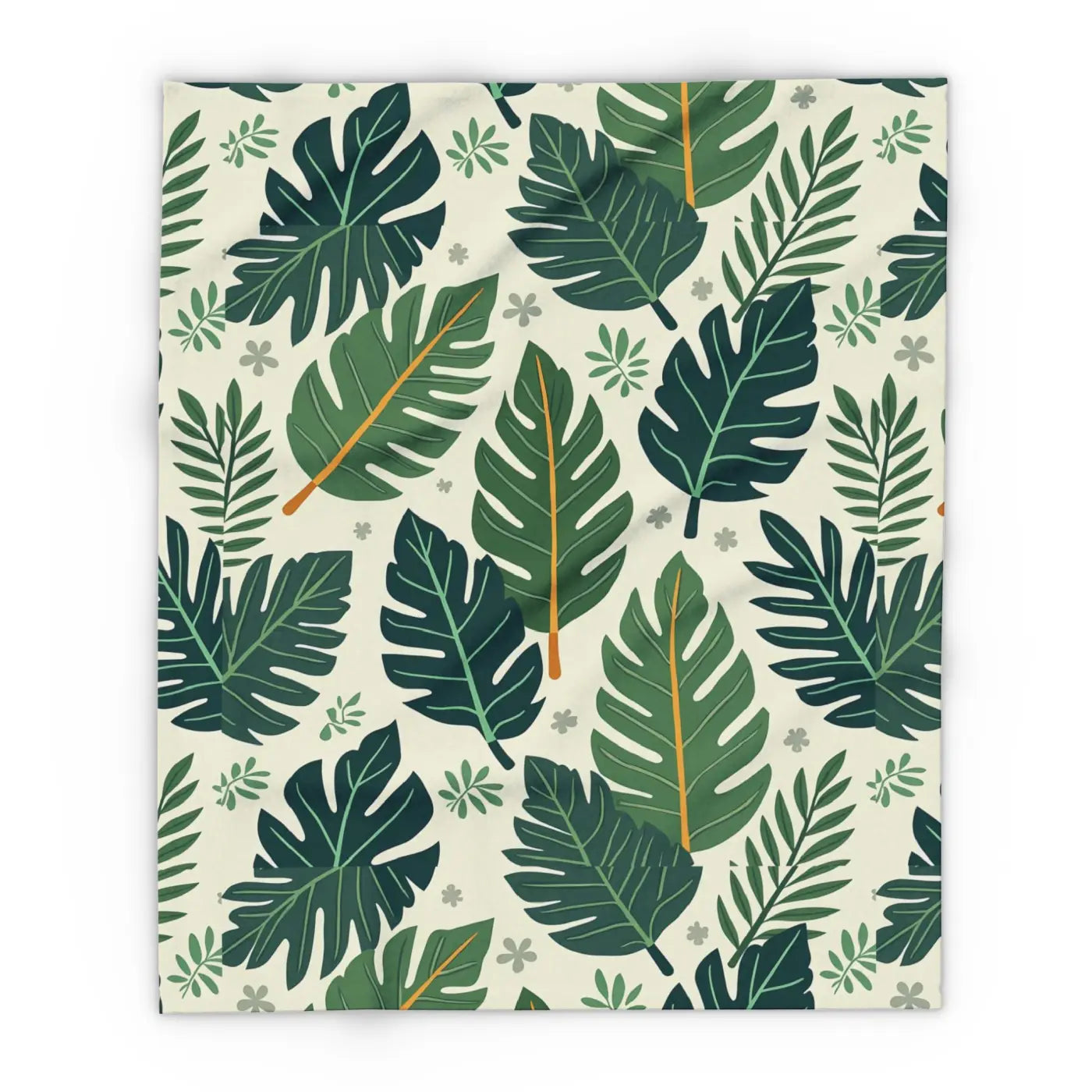 Green Leaves Arctic Fleece Blanket - Cozy Comfort - DipaliZ