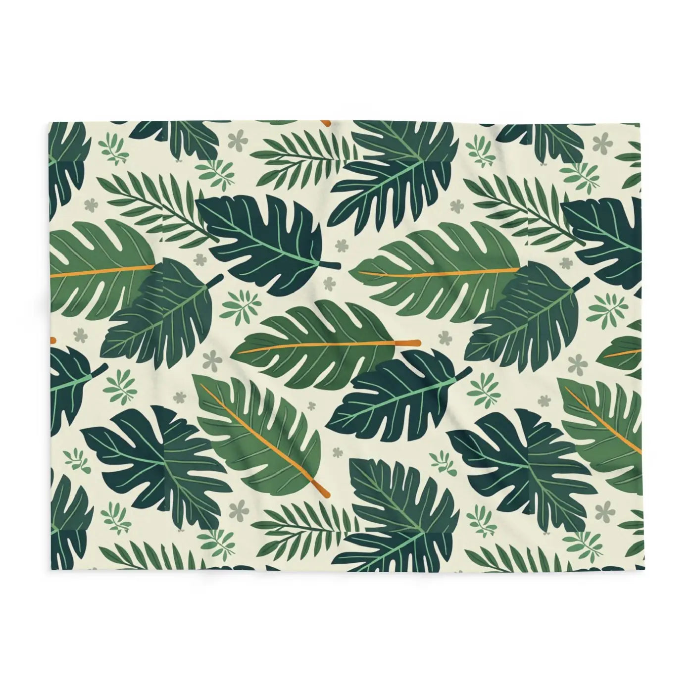 Green Leaves Arctic Fleece Blanket - Cozy Comfort - DipaliZ