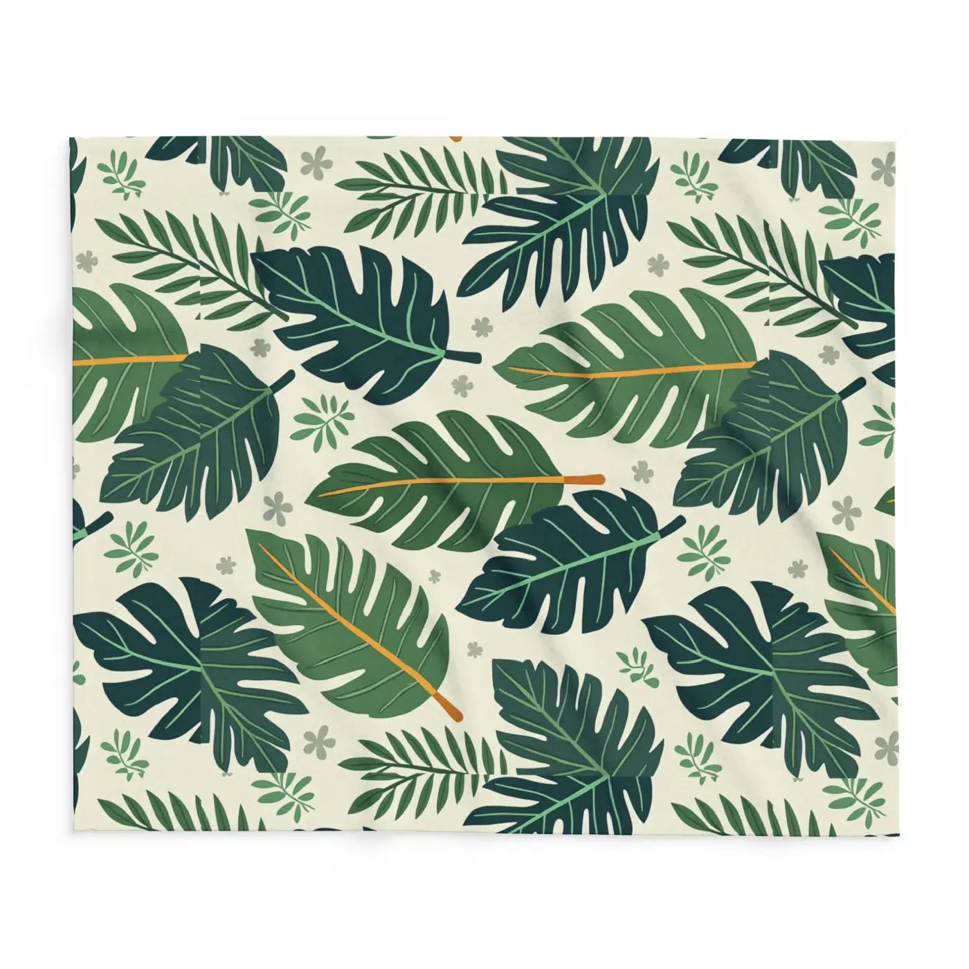 Green Leaves Arctic Fleece Blanket - Cozy Comfort - DipaliZ