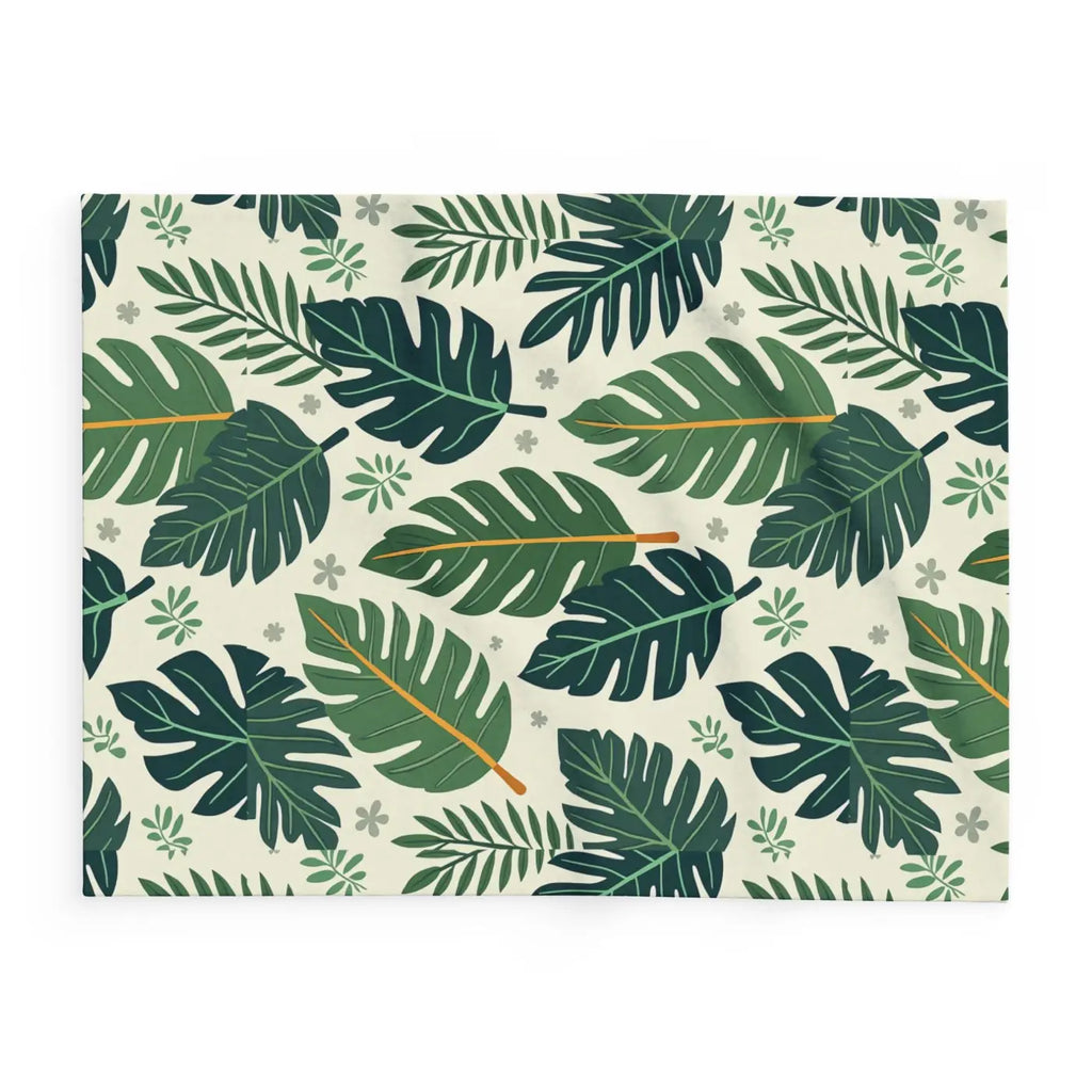 Green Leaves Arctic Fleece Blanket - Cozy Comfort - DipaliZ