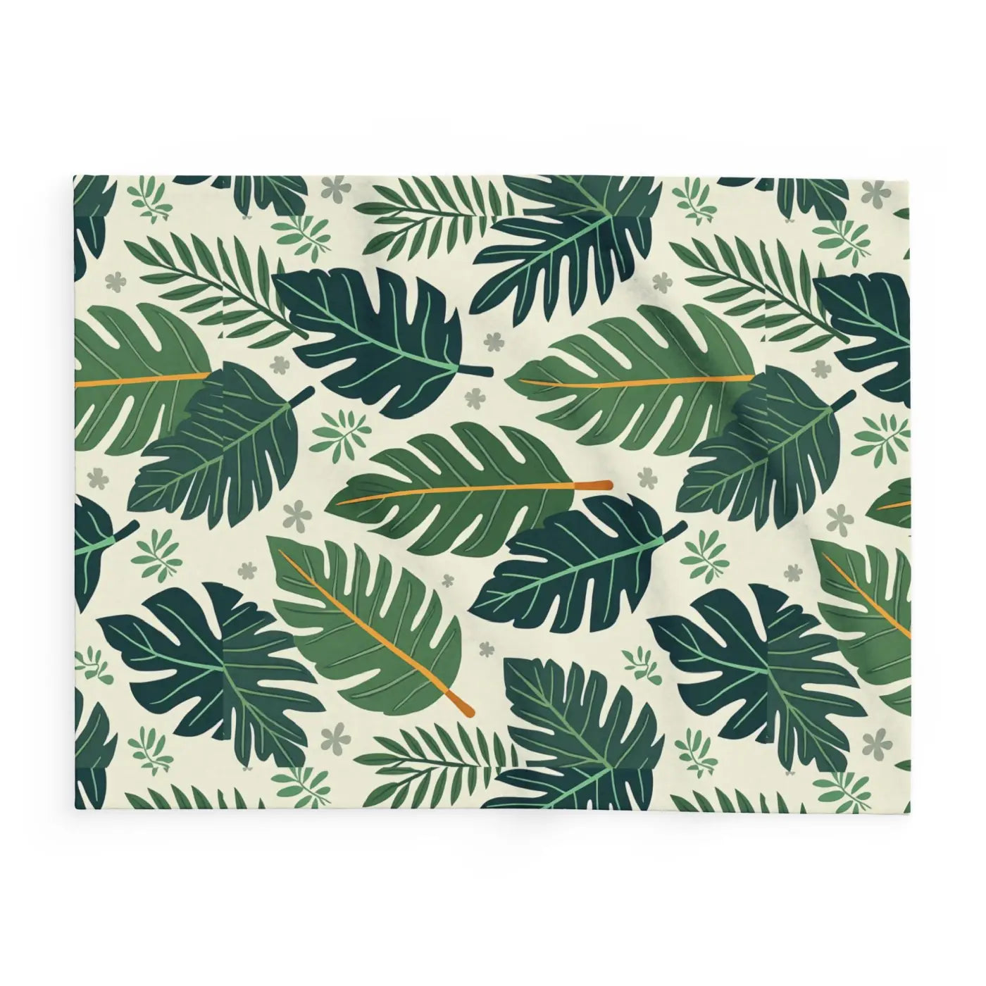 Green Leaves Arctic Fleece Blanket - Cozy Comfort - DipaliZ