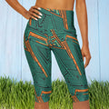 Orange Striped Yoga Capri Leggings - Activewear - DipaliZ