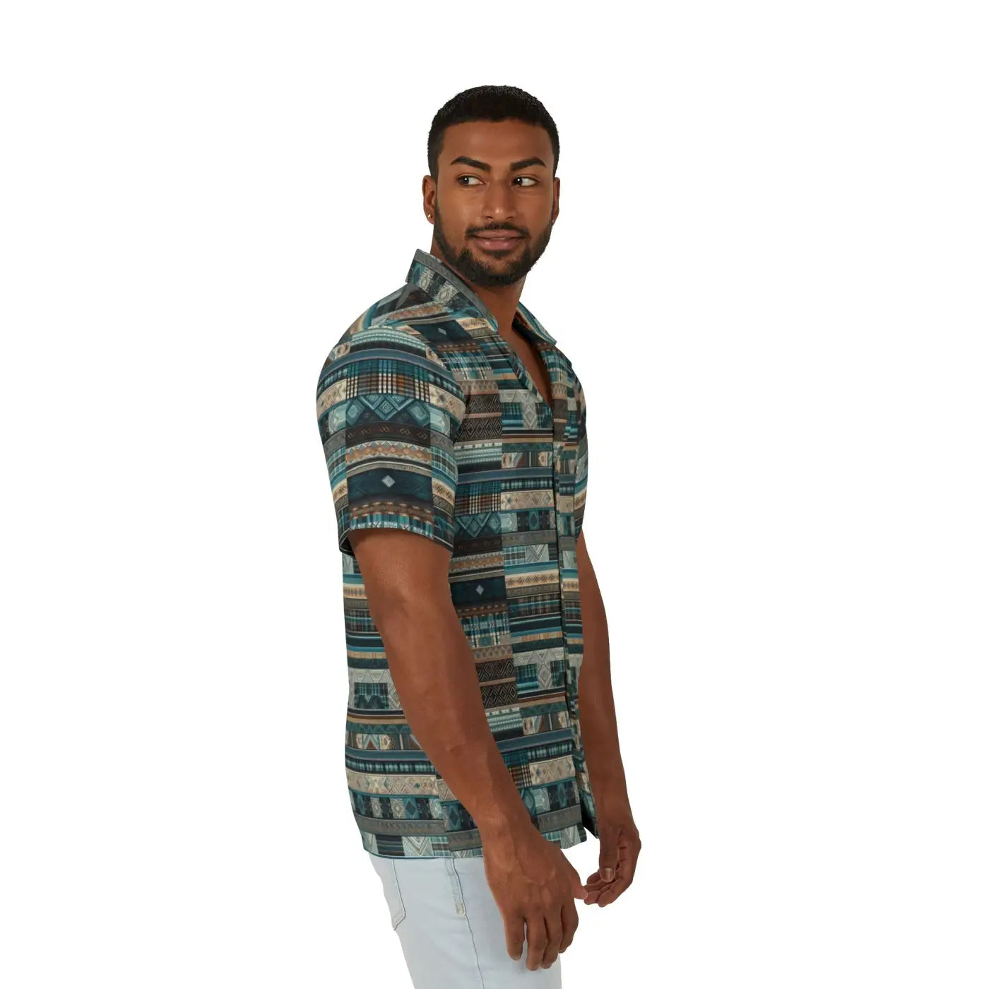 Green Plaid Hawaiian Camp Shirt - Bold Summer Style - DipaliZ