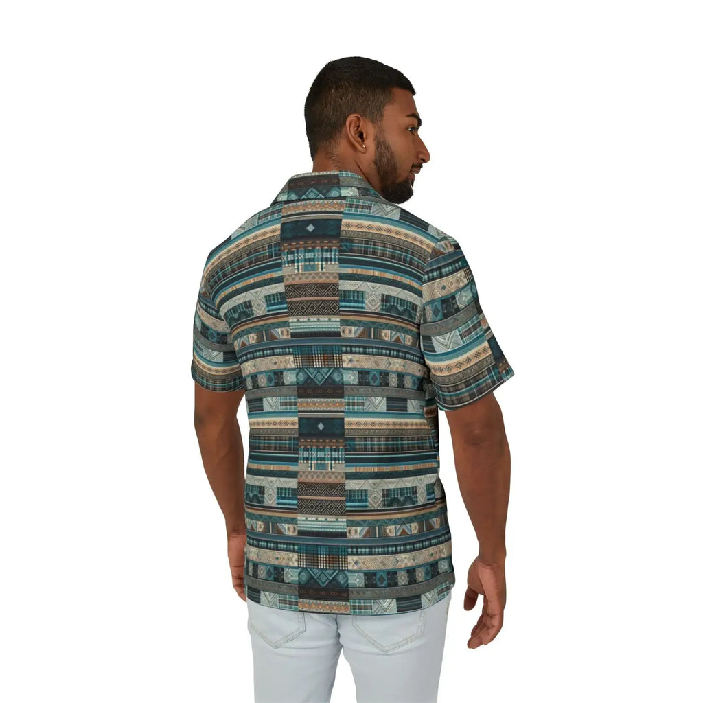 Green Plaid Hawaiian Camp Shirt - Bold Summer Style - DipaliZ