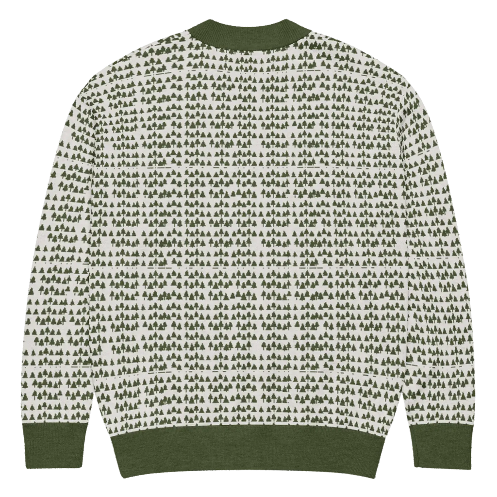 Trees Knit Cardigan - Sophisticated Green Knit Layering - DipaliZ