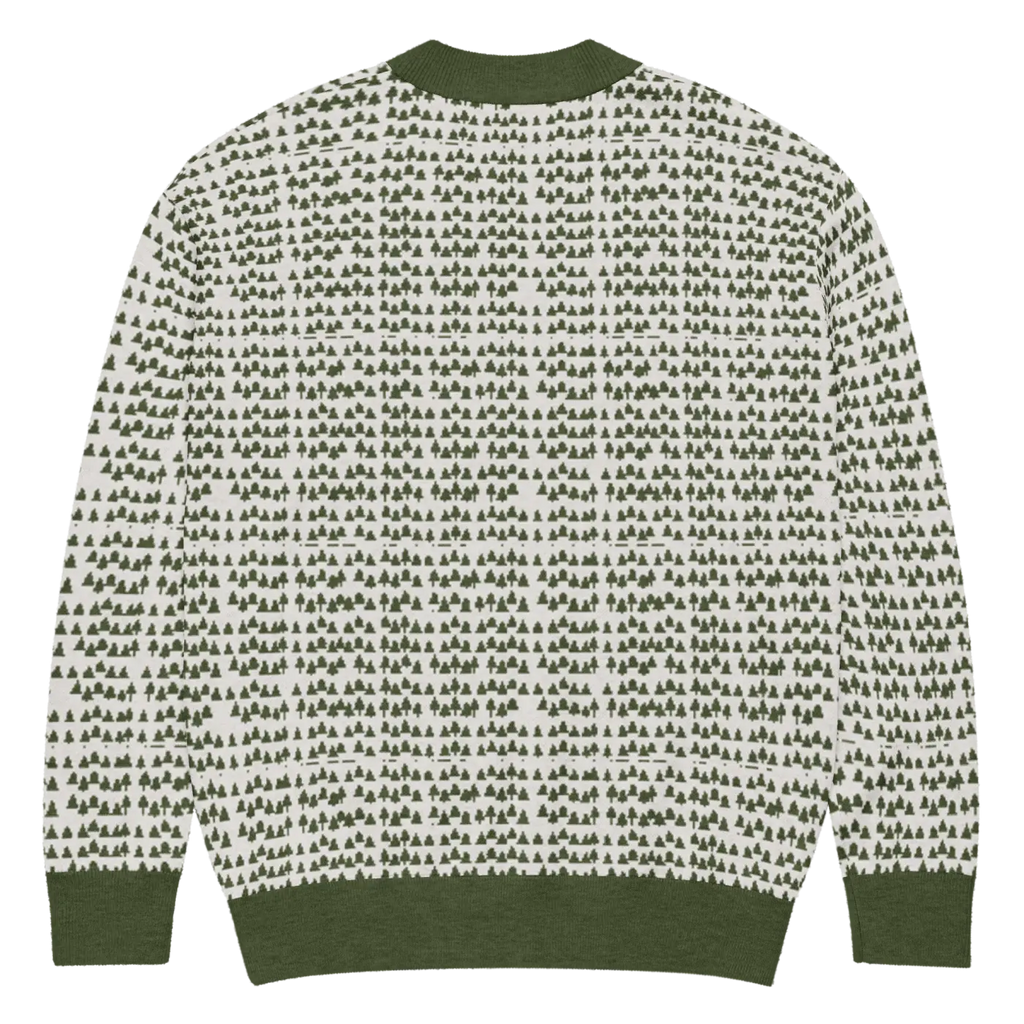 Trees Knit Cardigan - Sophisticated Green Knit Layering - DipaliZ