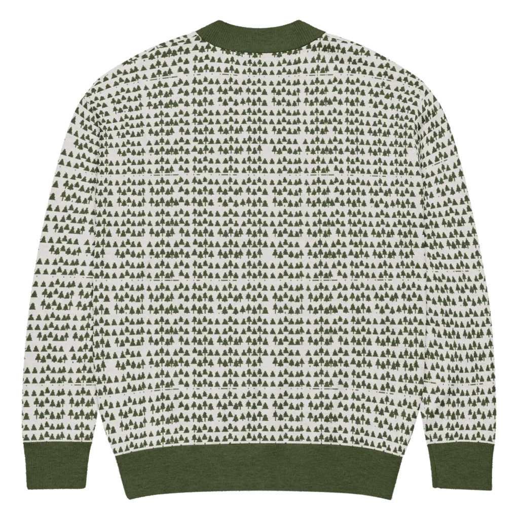 Trees Knit Cardigan - Sophisticated Green Knit Layering - DipaliZ
