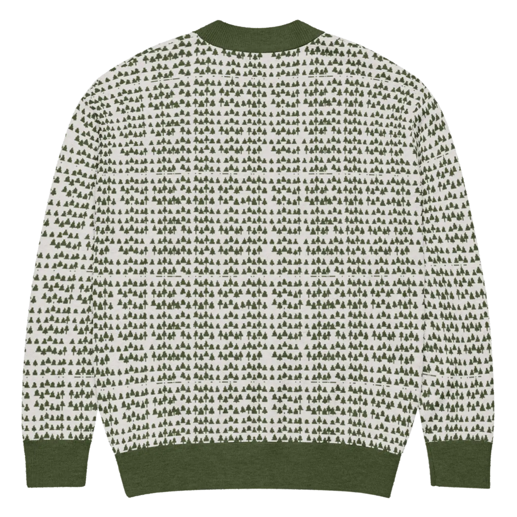 Trees Knit Cardigan - Sophisticated Green Knit Layering - DipaliZ
