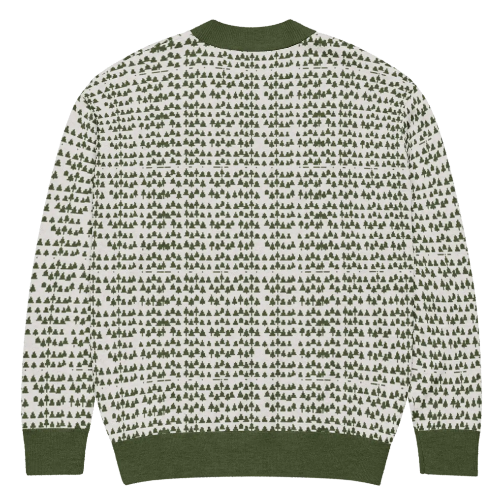 Trees Knit Cardigan - Sophisticated Green Knit Layering - DipaliZ