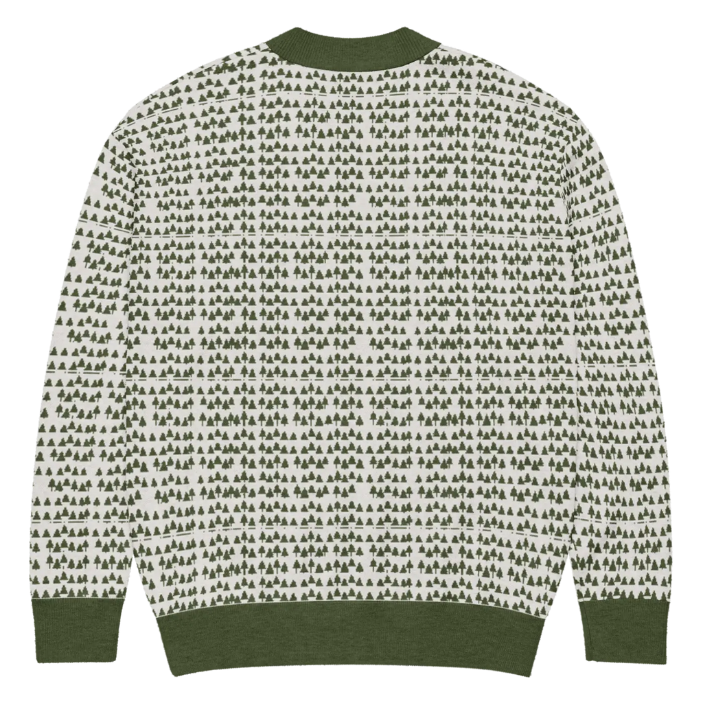 Trees Knit Cardigan - Sophisticated Green Knit Layering - DipaliZ