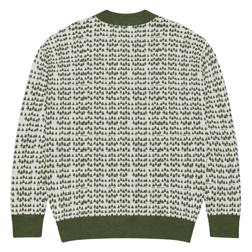 Trees Knit Cardigan - Sophisticated Green Knit Layering - DipaliZ