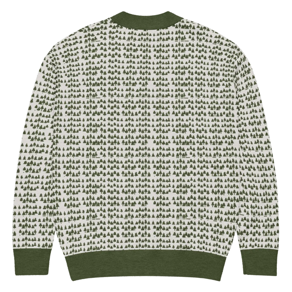 Trees Knit Cardigan - Sophisticated Green Knit Layering - DipaliZ