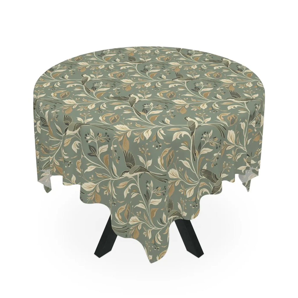 Vintage Floral Tablecloth - Botanical Vine Pattern Dining Space - DipaliZ