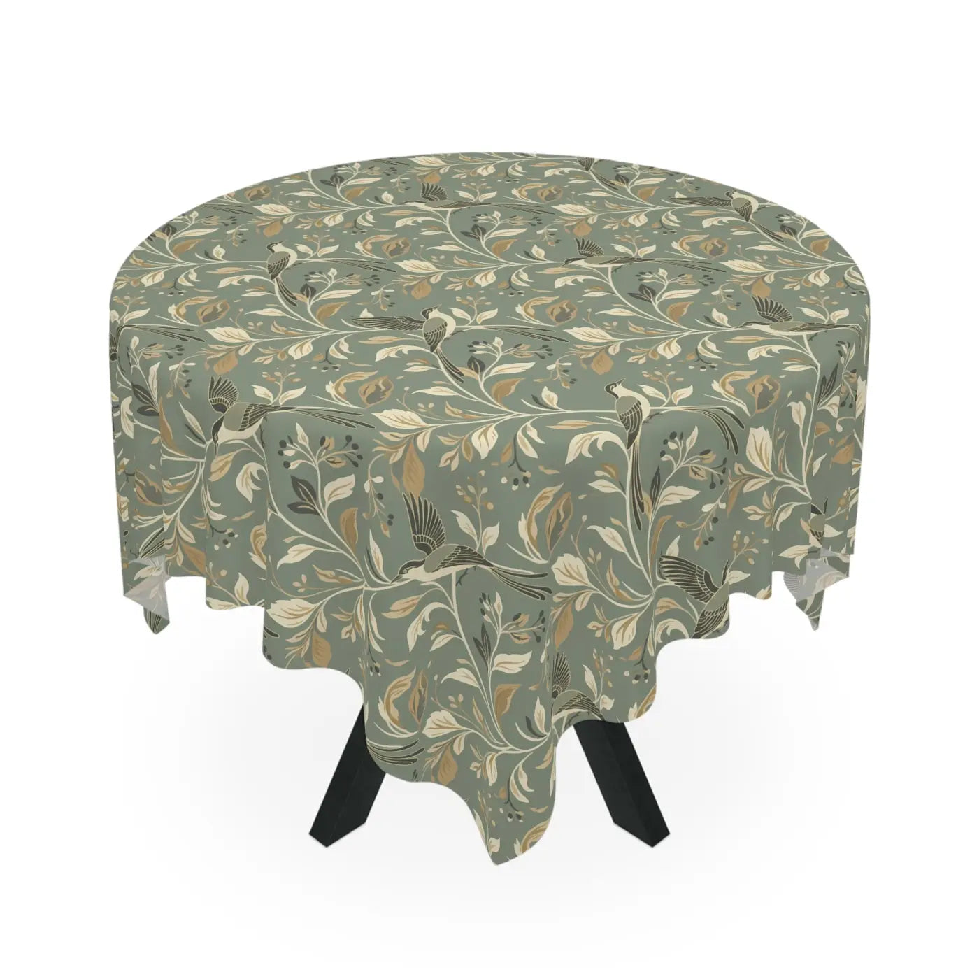 Vintage Floral Tablecloth - Botanical Vine Pattern Dining Space - DipaliZ