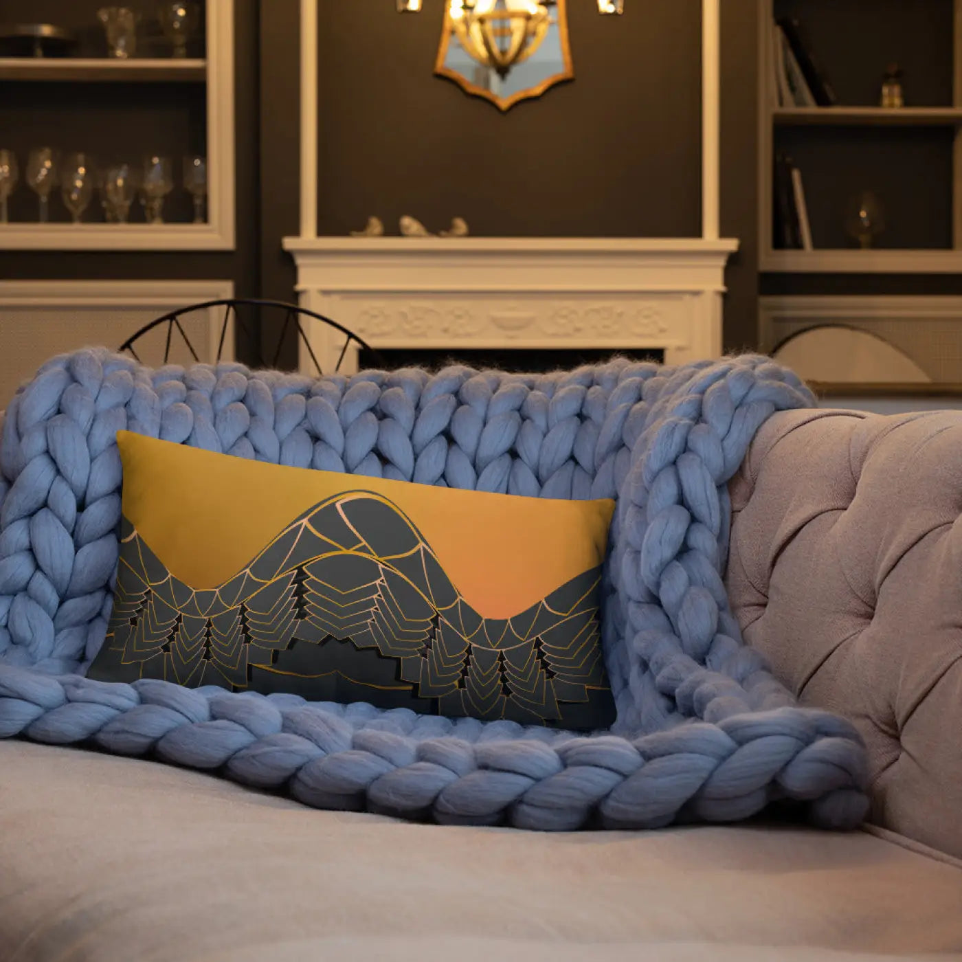 Golden Pattern Throw Pillows - Glamour Comfort Set - DipaliZ