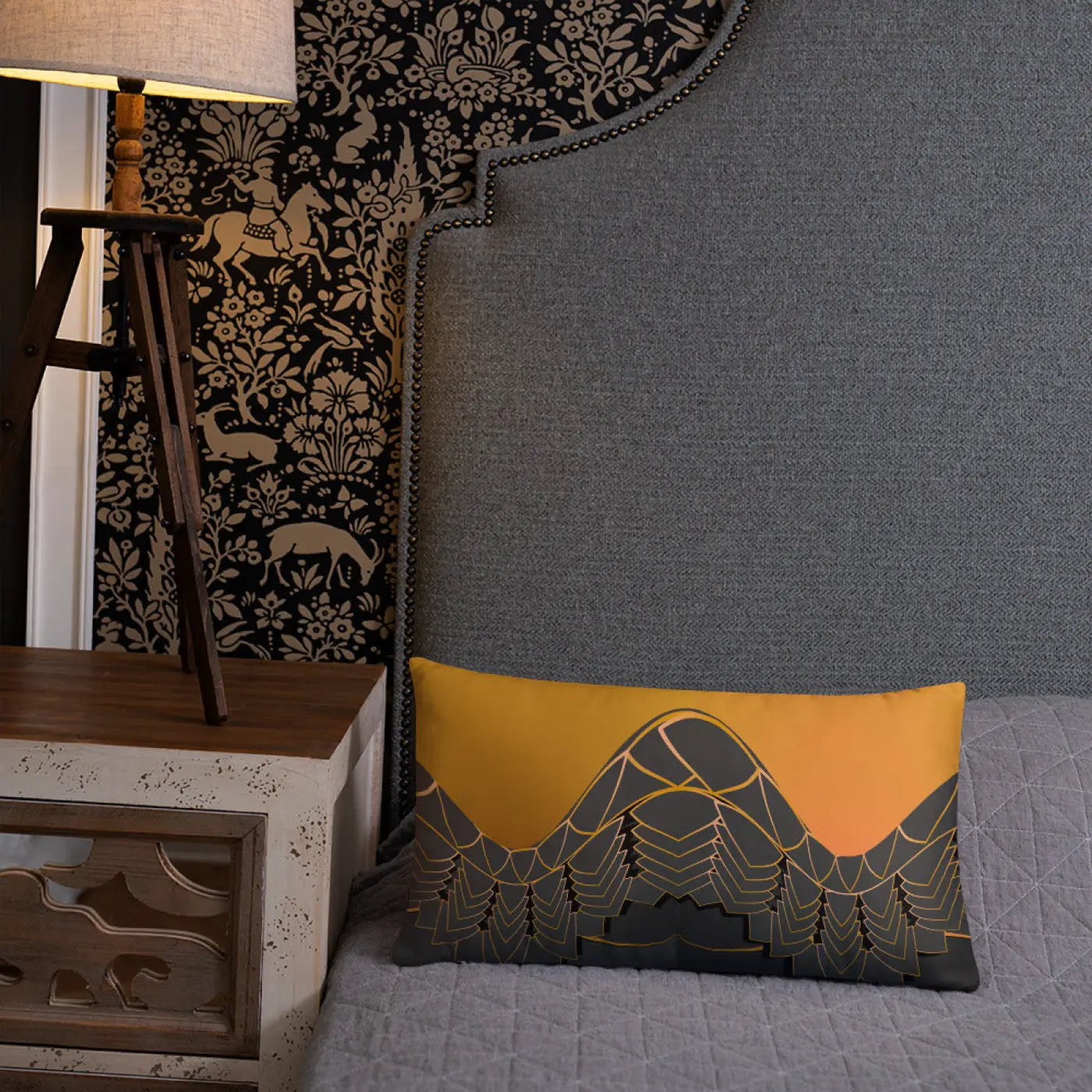 Golden Pattern Throw Pillows - Glamour Comfort Set - DipaliZ