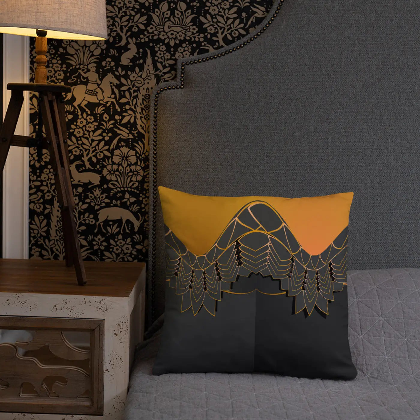 Golden Pattern Throw Pillows - Glamour Comfort Set - DipaliZ