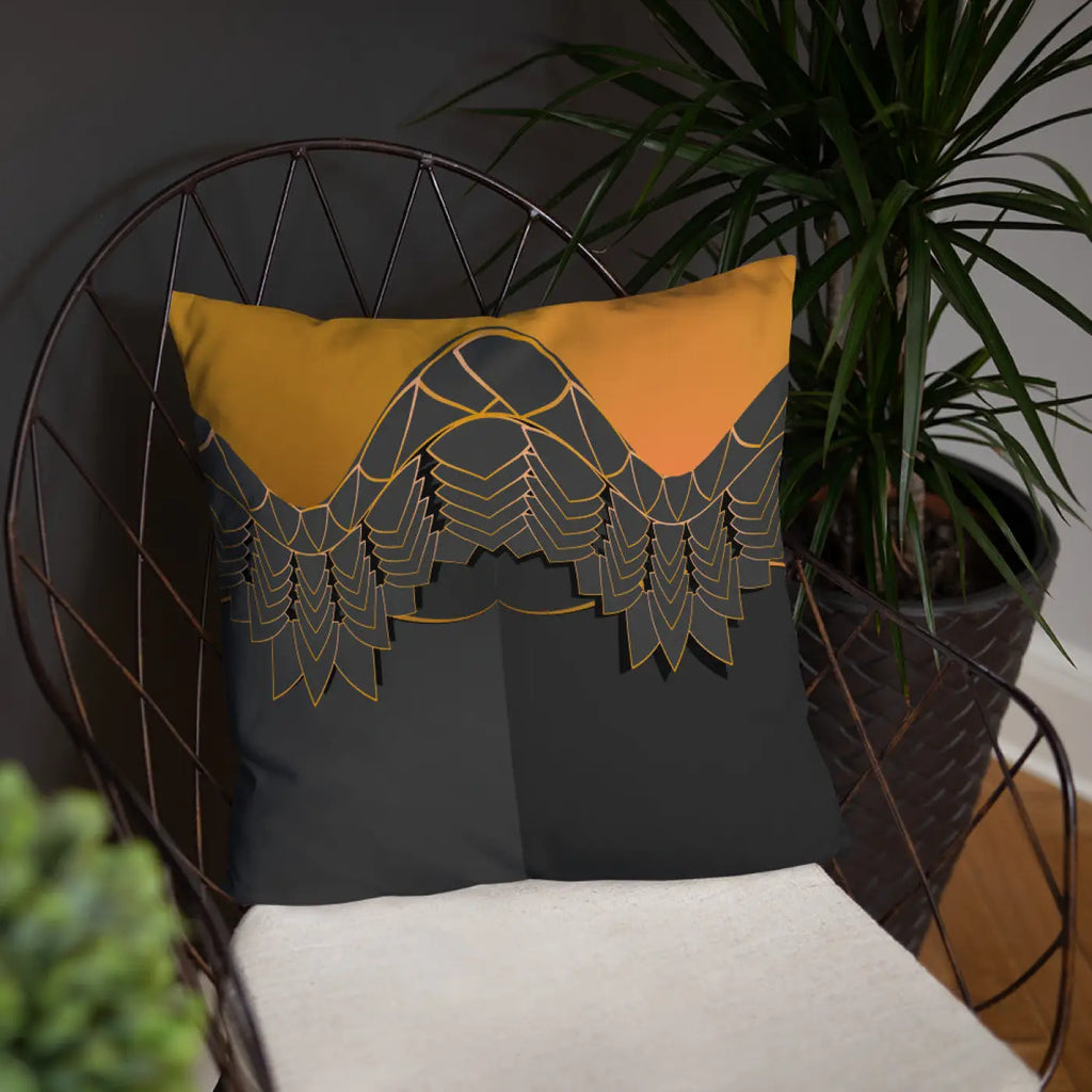 Golden Pattern Throw Pillows - Glamour Comfort Set - DipaliZ