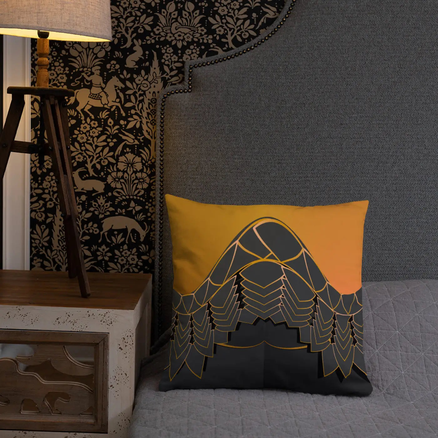Golden Pattern Throw Pillows - Glamour Comfort Set - DipaliZ