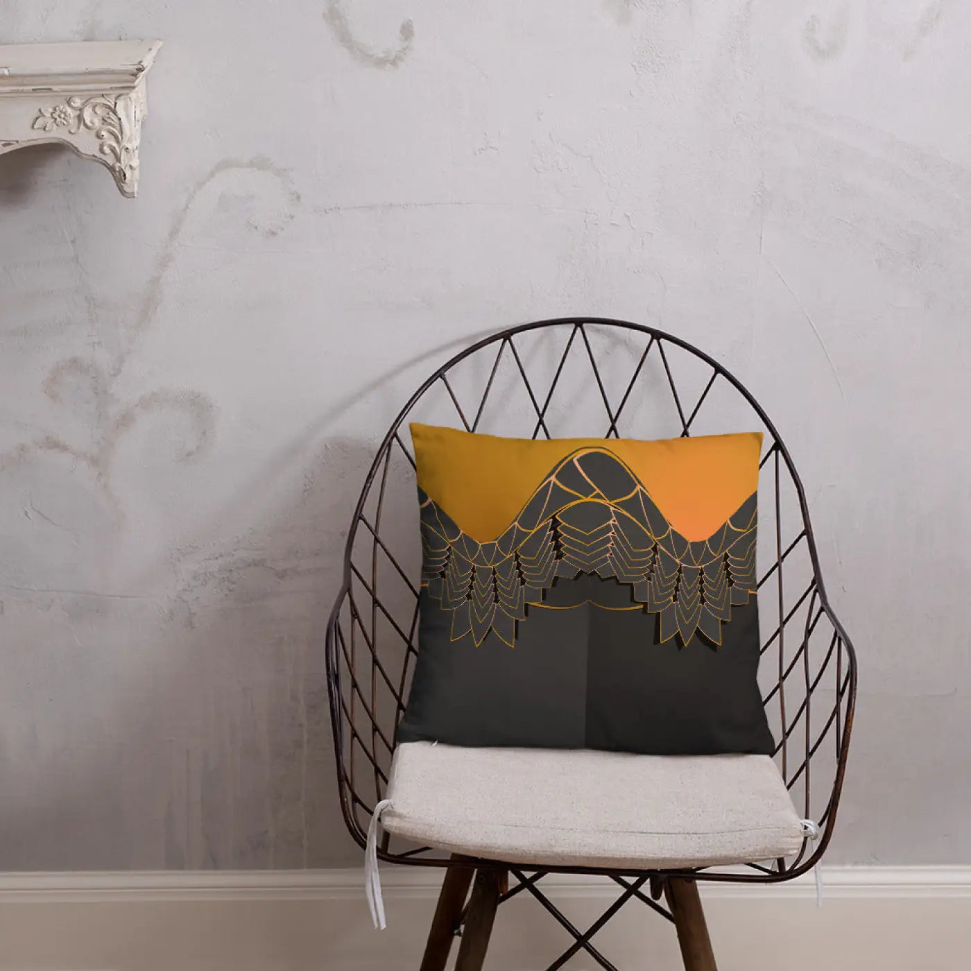 Golden Pattern Throw Pillows - Glamour Comfort Set - DipaliZ