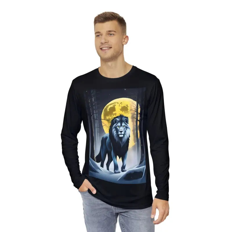 Long Sleeve AOP Lion Winter Night Tee - DipaliZ