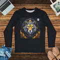 Lion Moon Long Sleeve AOP Shirt - Winter Night - DipaliZ