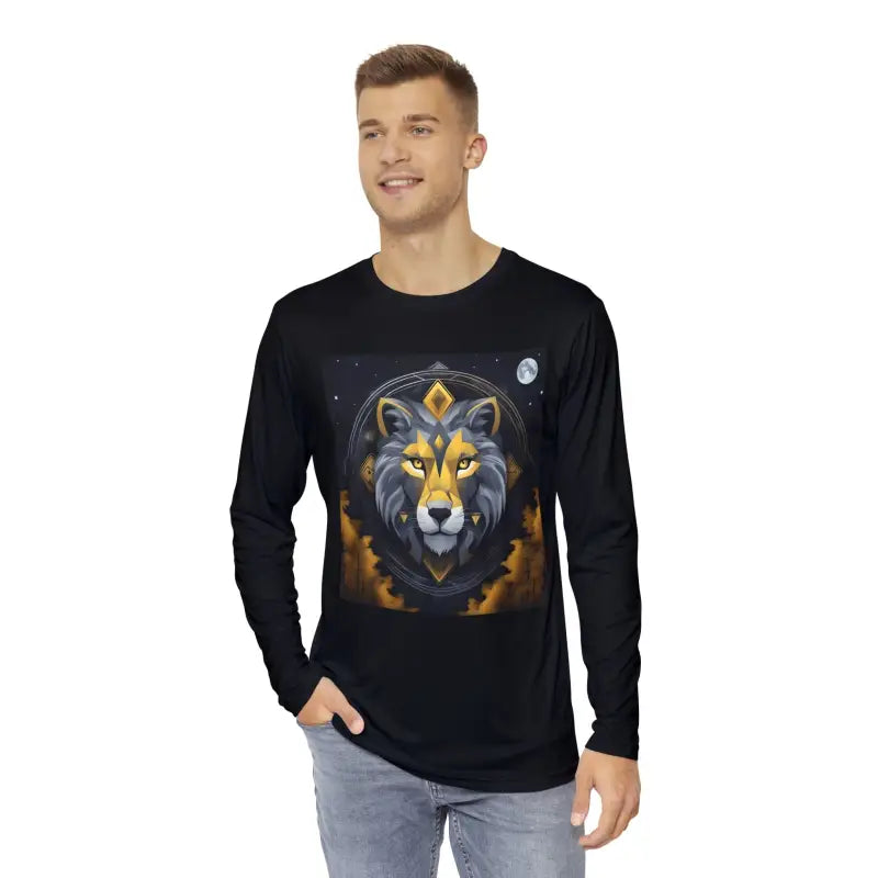 Lion Moon Long Sleeve AOP Shirt - Winter Night - DipaliZ