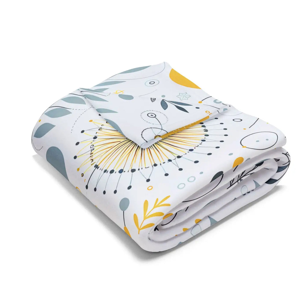 Arctic Fleece Blanket - Bold Yellow Floral Comfort - DipaliZ