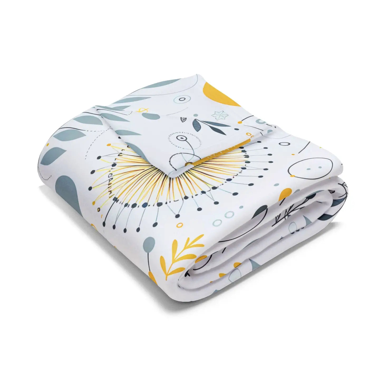Arctic Fleece Blanket - Bold Yellow Floral Comfort - DipaliZ