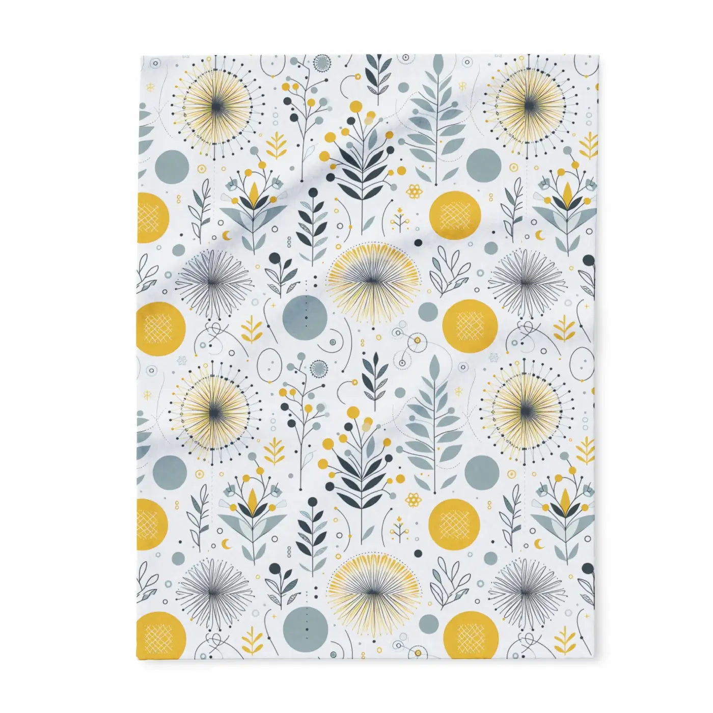 Arctic Fleece Blanket - Bold Yellow Floral Comfort - DipaliZ