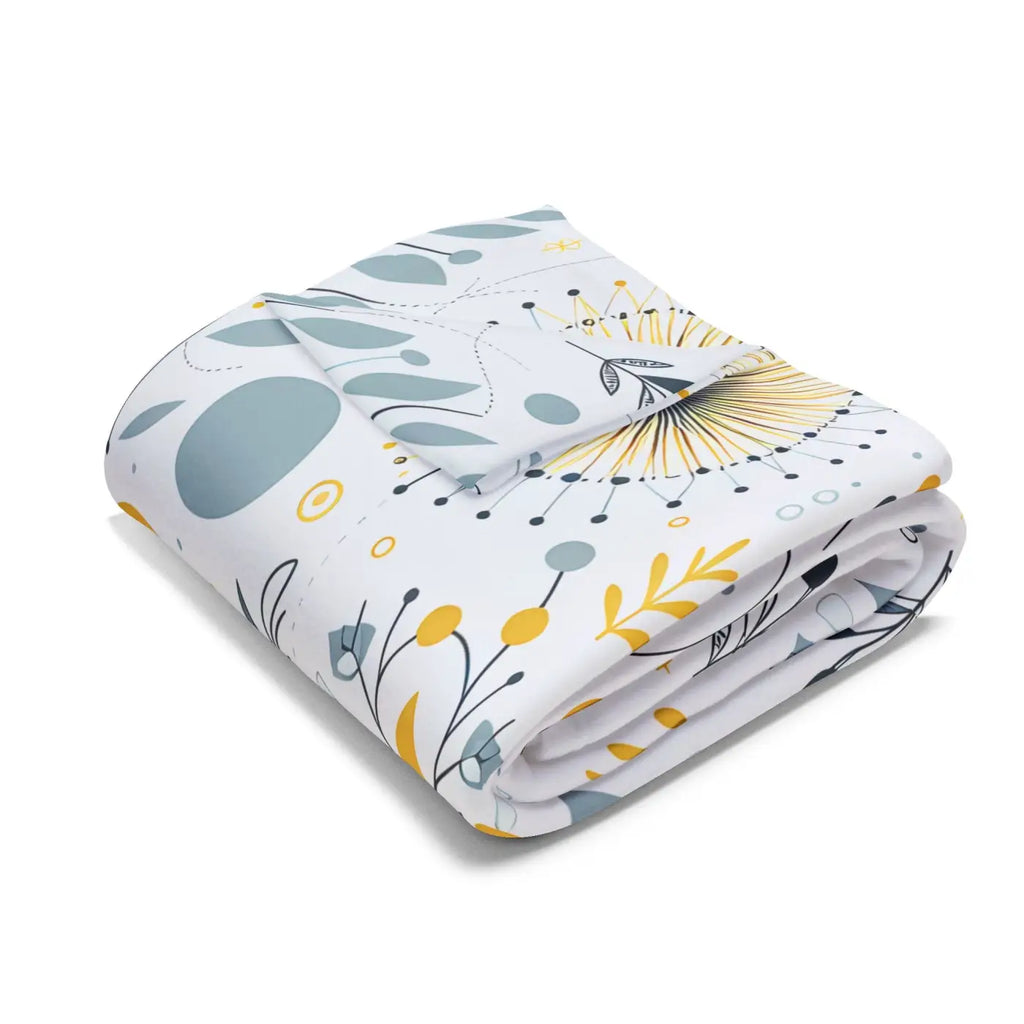 Arctic Fleece Blanket - Bold Yellow Floral Comfort - DipaliZ