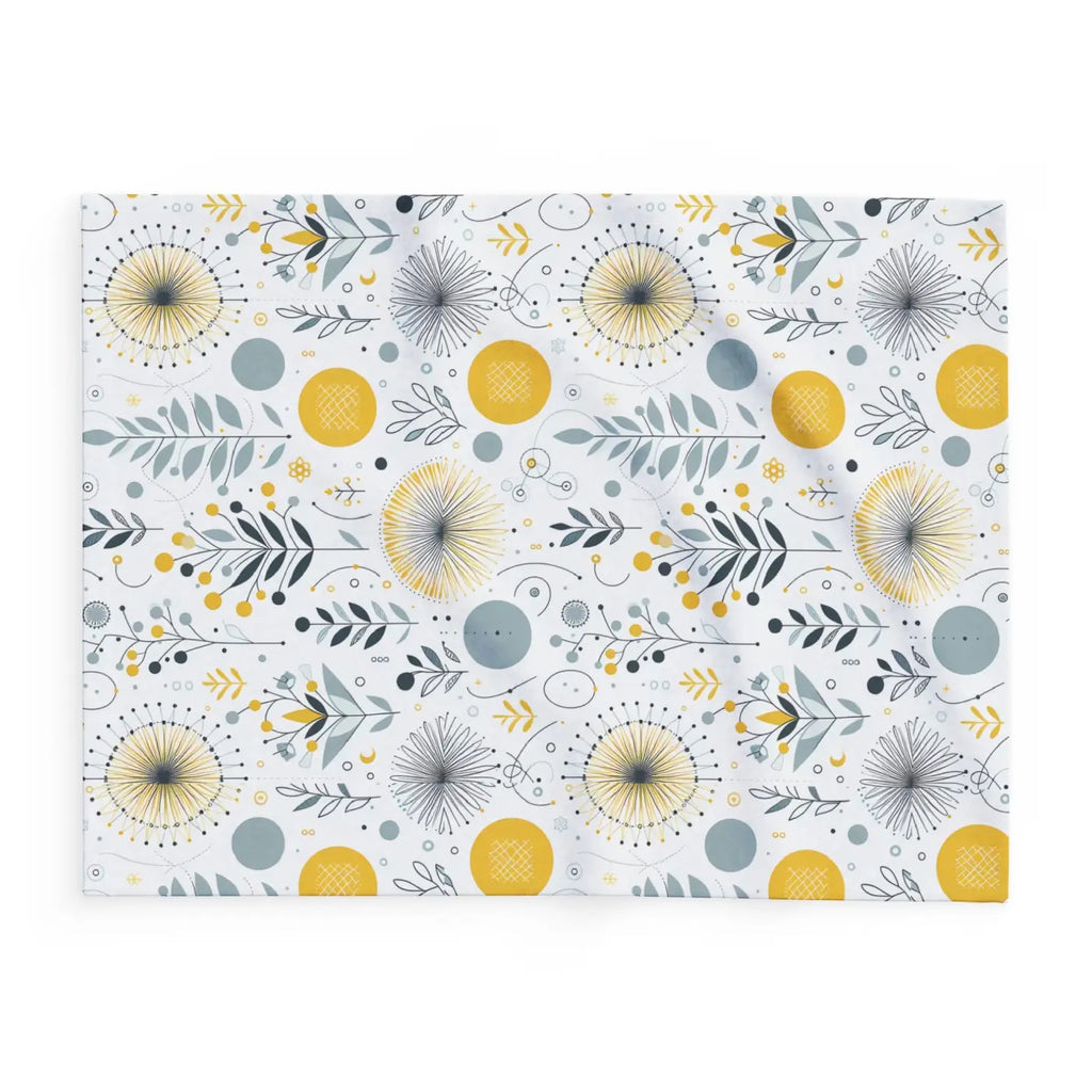 Arctic Fleece Blanket - Bold Yellow Floral Comfort - DipaliZ