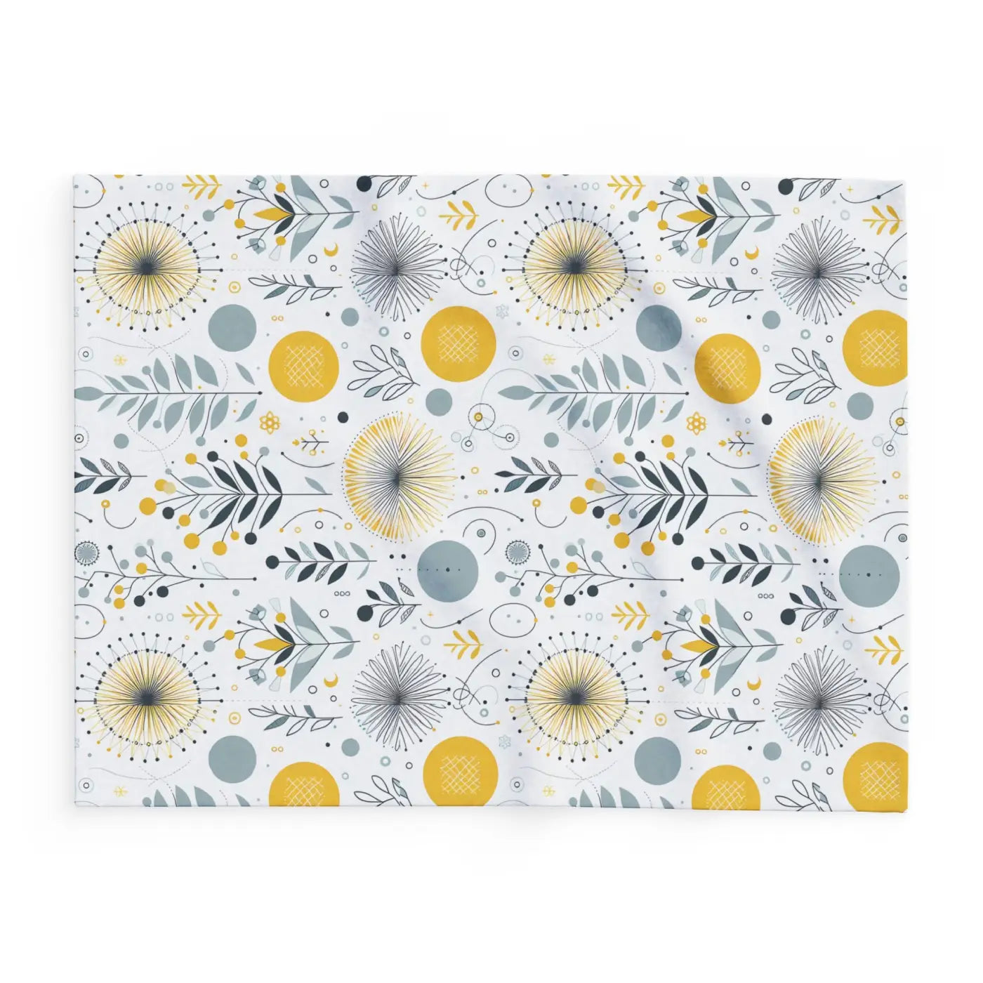 Arctic Fleece Blanket - Bold Yellow Floral Comfort - DipaliZ