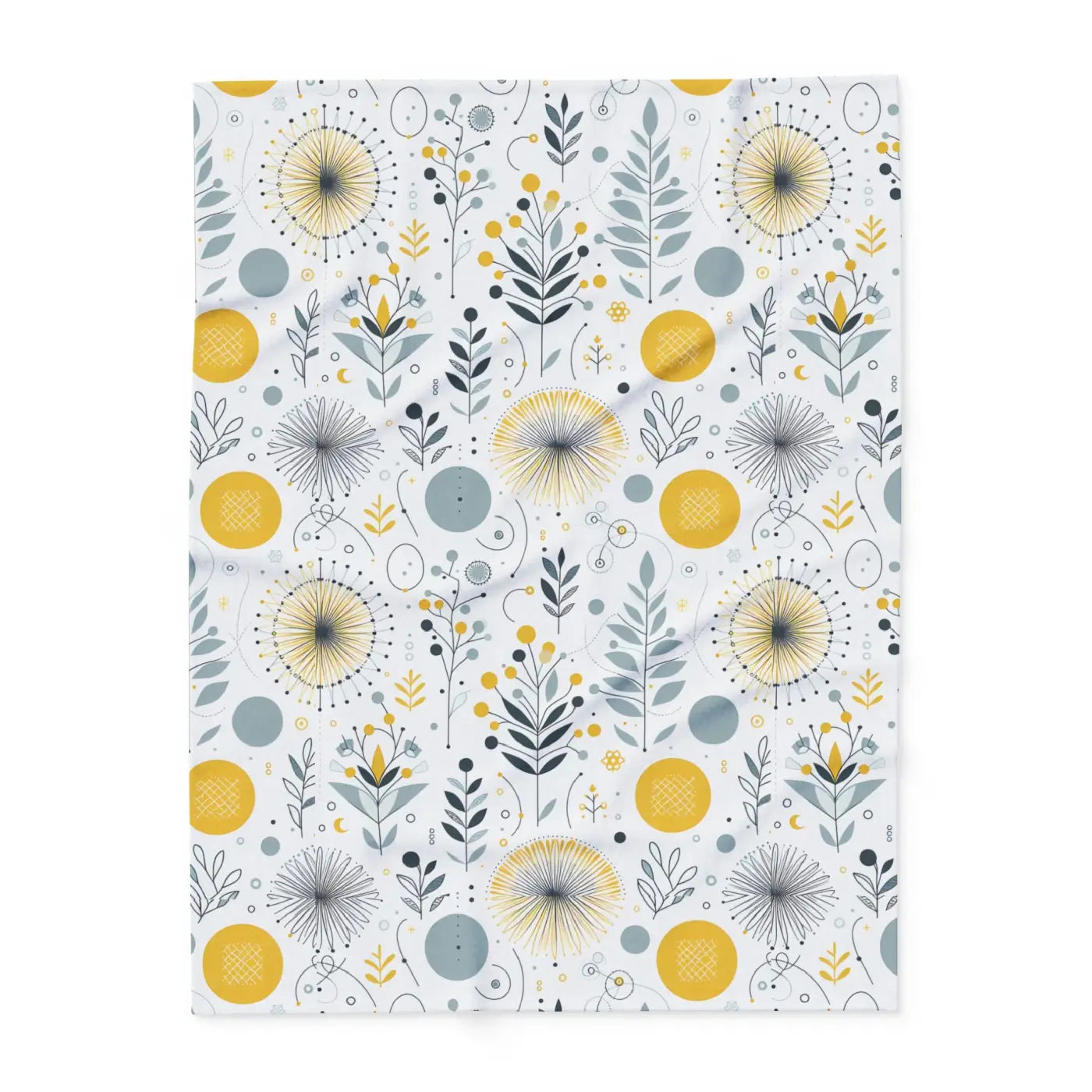 Arctic Fleece Blanket - Bold Yellow Floral Comfort - DipaliZ