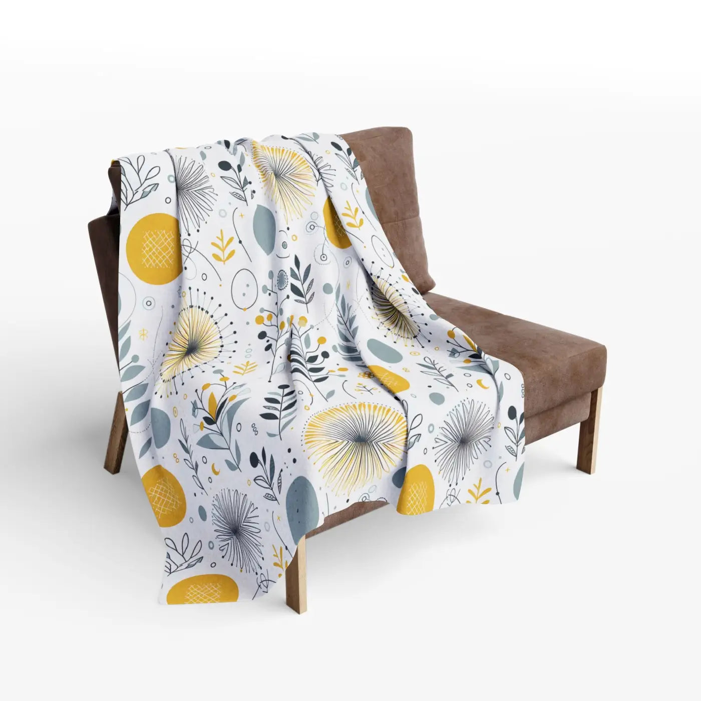 Arctic Fleece Blanket - Bold Yellow Floral Comfort - DipaliZ