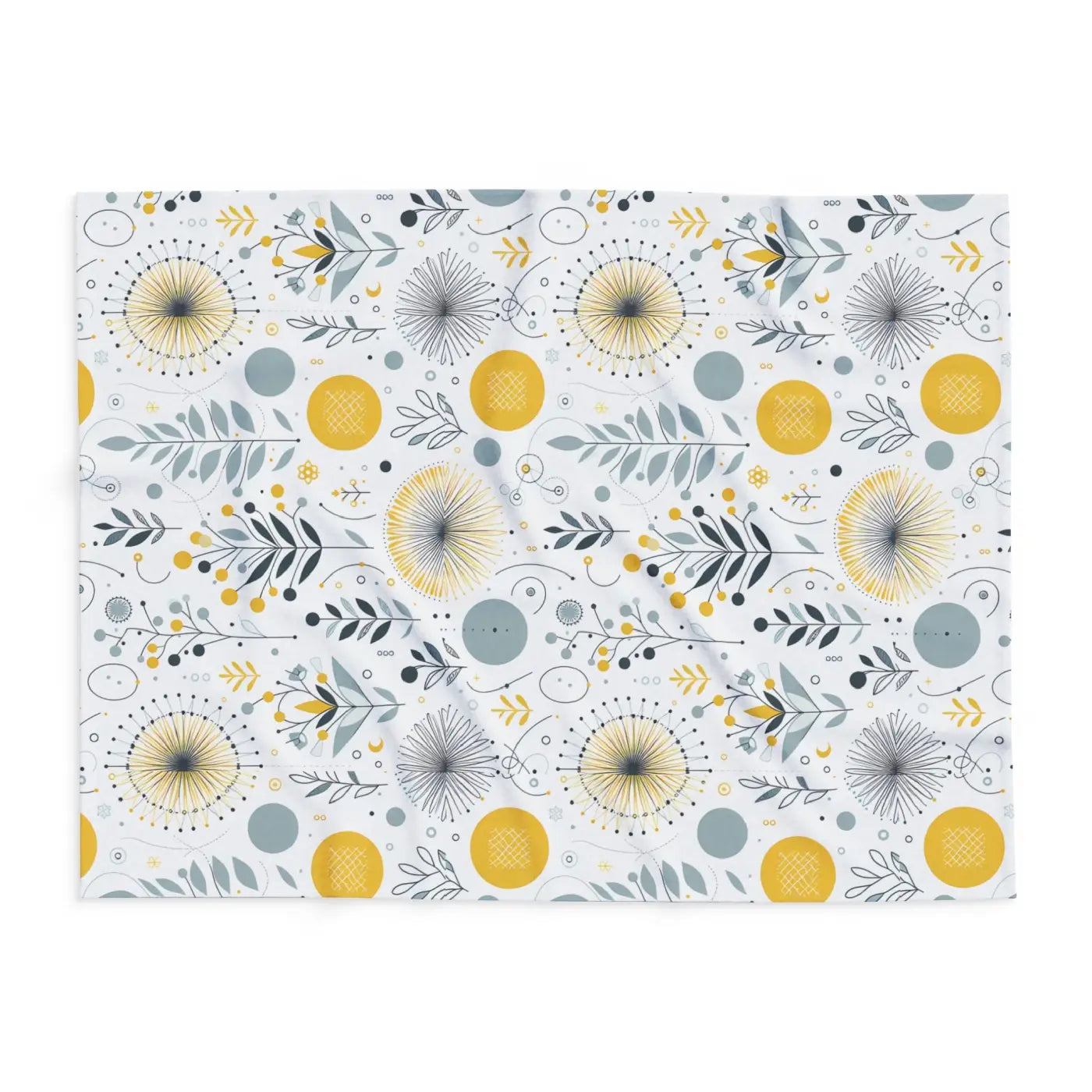 Arctic Fleece Blanket - Bold Yellow Floral Comfort - DipaliZ