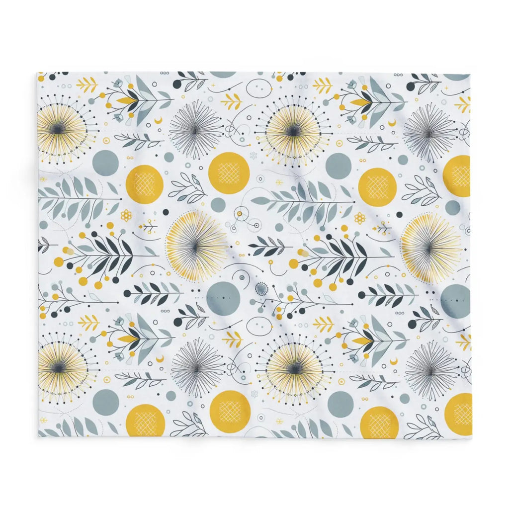 Arctic Fleece Blanket - Bold Yellow Floral Comfort - DipaliZ